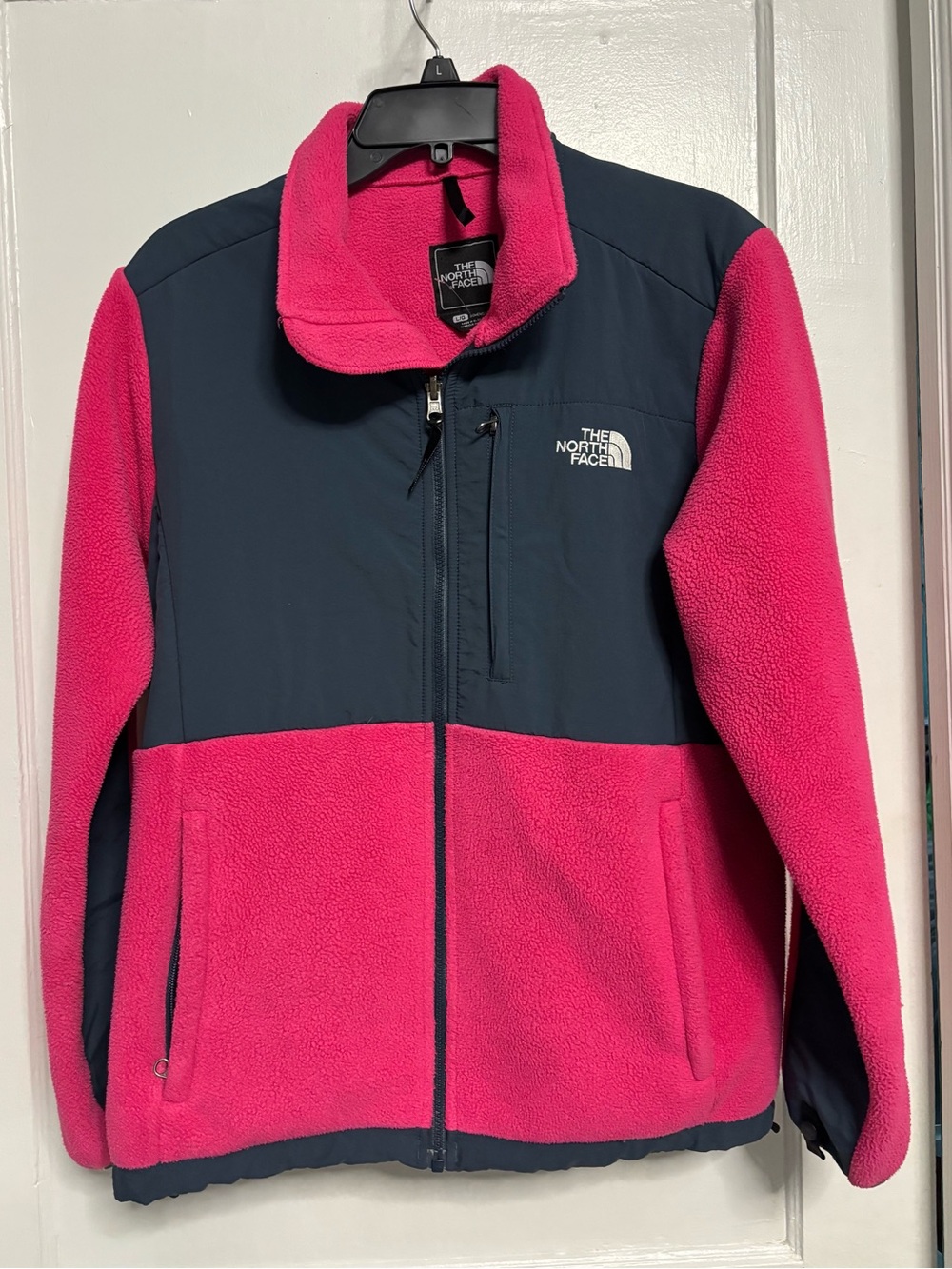 The North Face Women’s Pink and Gray Colorblock Fleece Jacket